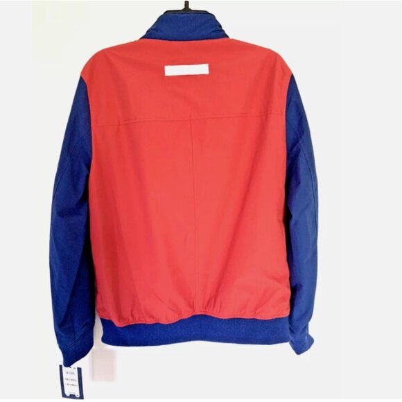 Club Room Men's M Regular-Fit Bomber Jacket Colorblock Red/White/Blue - Picture 2 of 3